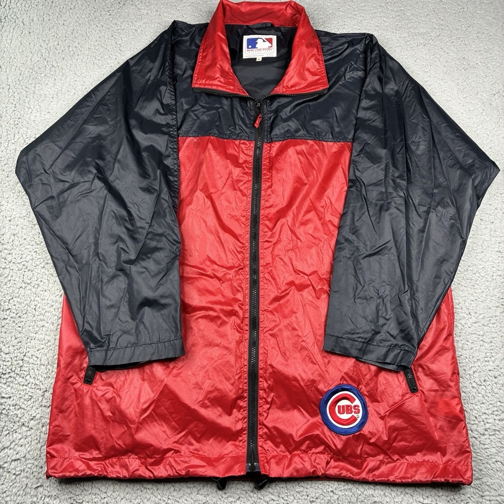 Vintage MLB Chicago Cubs Baseball Windbreaker Jacket Mens Medium Oversized